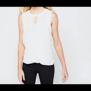 41 Hawthorn Mixed Material Sleeveless Blouse